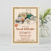 Vintage Car Pumpkin Harvest Kaart (Staand voorkant)