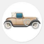 Vintage Car Ronde Sticker (Voorkant)