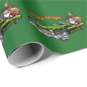 Vintage Car Santa Cadeaupapier (Rol Hoek)