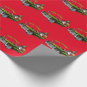 Vintage Car Santa Cadeaupapier (Hoek)