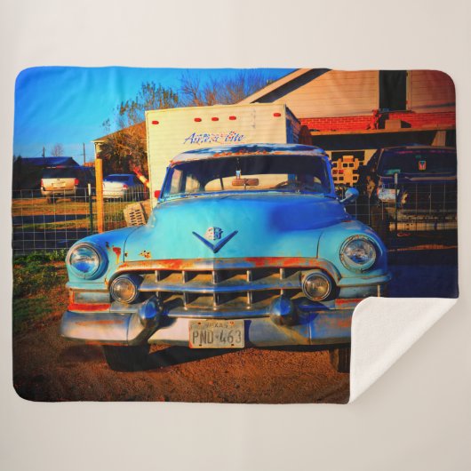 Vintage Car Sherpa Deken (Voorkant (horizontaal))