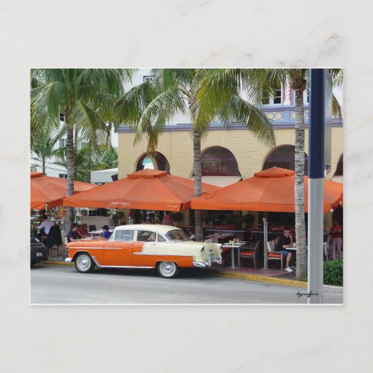 Vintage Car South Beach Florida Briefkaart (Voorkant)