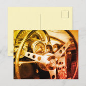 Vintage Car Steering Dash Old Gages Briefkaart (Voorkant / Achterkant)