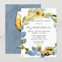 Vintage Car Sunflower Bachelorette Party
