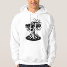 Vintage Car Tree Tattoo Flash Design