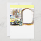 Vintage Car Village Unique Wedding Kaart (Achterkant)