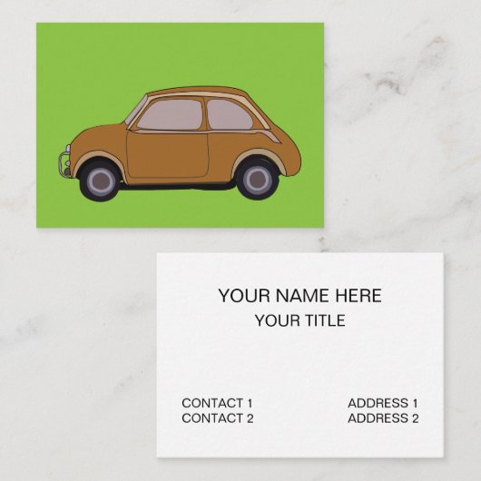Vintage Car Visitekaartje (Voorkant / Achterkant)