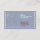 Vintage Car Visitekaartje (Achterkant)