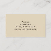 Vintage Car Visitekaartje (Achterkant)