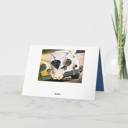 Vintage Car Wedding Congratulations Card Kaart (Achterkant)