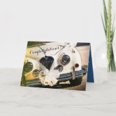 Vintage Car Wedding Congratulations Card Kaart (Voorkant)