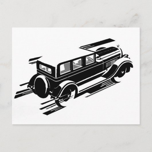 Vintage Car Wenskaart Briefkaart (Voorkant)