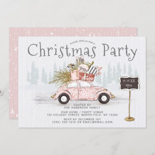 Vintage Car Woodland - Kerstfeest Kaart