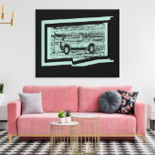 Vintage Car Wrapped Canvas Afdruk (Insitu (Woonkamer))