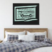 Vintage Car Wrapped Canvas Afdruk (Insitu (Slaapkamer))