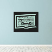 Vintage Car Wrapped Canvas Afdruk (Insitu (Houten vloer))