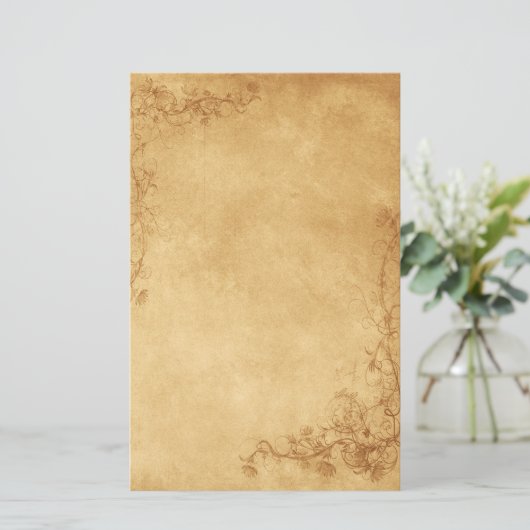 Vintage Caramel Brown Briefpapier (Staand voorkant)