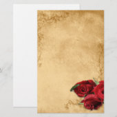 Vintage Caramel Brown & Roos Briefpapier (Voorkant / Achterkant)