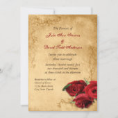 Vintage Caramel Brown & Roos Wedding Kaart (Voorkant)