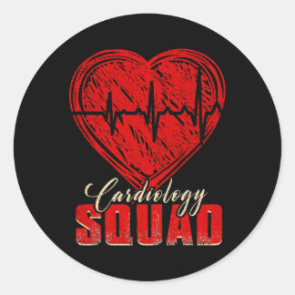 Vintage Cardiovasculair Squad Ronde Sticker
