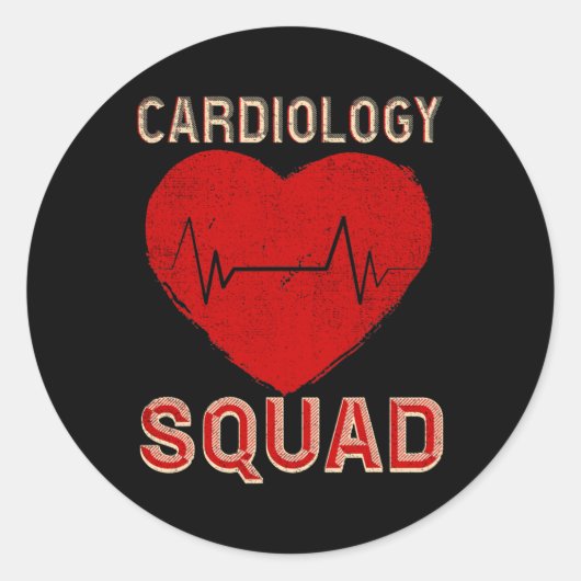 Vintage Cardiovasculair Squad Ronde Sticker (Voorkant)