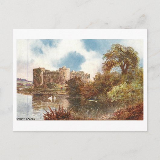 Vintage Carew Castle Briefkaart (Voorkant)