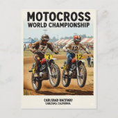 Vintage Carlsbad Raceway Motocross Briefkaart (Voorkant)
