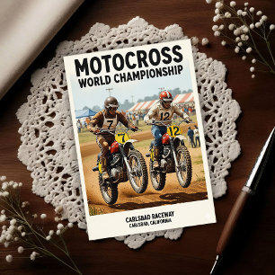 Vintage Carlsbad Raceway Motocross Briefkaart
