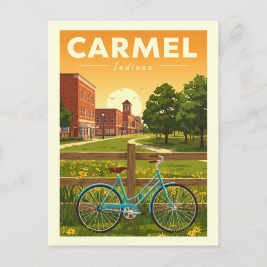 Vintage Carmel Indiana Briefkaart (Voorkant)