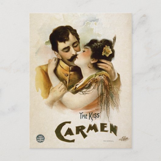 Vintage Carmen The Kiss Briefkaart (Voorkant)