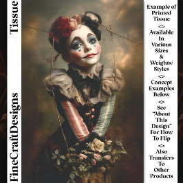 Vintage Carnaval Noir Circus Meisje CN4 Decoupage Tissuepapier