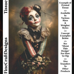 Vintage Carnaval Noir Circus Meisje CN4 Decoupage Tissuepapier