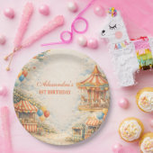 Vintage Carnival Circus Birthday Papieren Bordje (Feest)