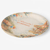 Vintage Carnival Circus Birthday Papieren Bordje (Gekanteld)