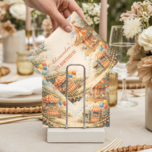 Vintage Carnival Circus Birthday Servet