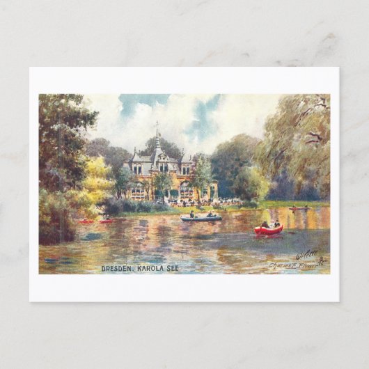 Vintage Carolasee in Dresden, Germany Briefkaart (Voorkant)