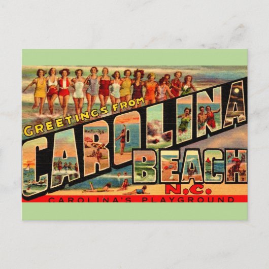 Vintage Carolina Beach NC Postcard Briefkaart (Voorkant)