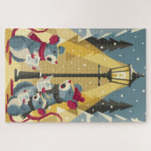 Vintage Caroling Mice Jigsaw Puzzle Legpuzzel (Horizontaal)