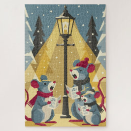 Vintage Caroling Mice Jigsaw Puzzle Legpuzzel
