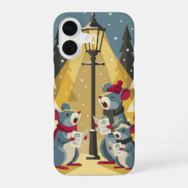 Vintage Caroling Mice Phone Case - iPhone iPhone 16 Hoesje