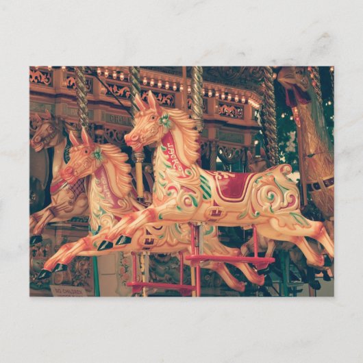 Vintage Carousel Briefkaart (Voorkant)