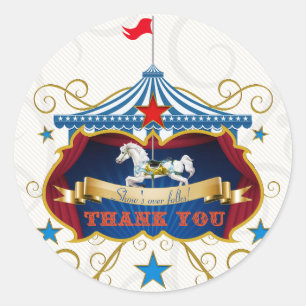Vintage Carousel Horse Dank je wel voor de ticker Ronde Sticker