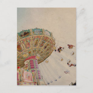 Vintage Carousel in Parijs Briefkaart