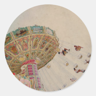 Vintage Carousel in Parijs Ronde Sticker