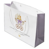 Vintage Carriage Lavender Baby Shower  Groot Cadeauzakje (Achterkant Gekanteld)