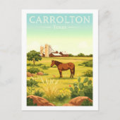 Vintage Carrolton Texas Briefkaart (Voorkant)