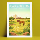 Vintage Carrolton Texas Briefkaart