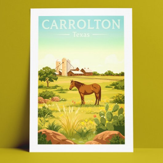 Vintage Carrolton Texas Briefkaart