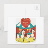 Vintage CarrouselValentijn Feestdagenkaart (Voorkant / Achterkant)