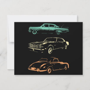 Vintage Cars - 80 en 90 grafische Retro Bedankkaart